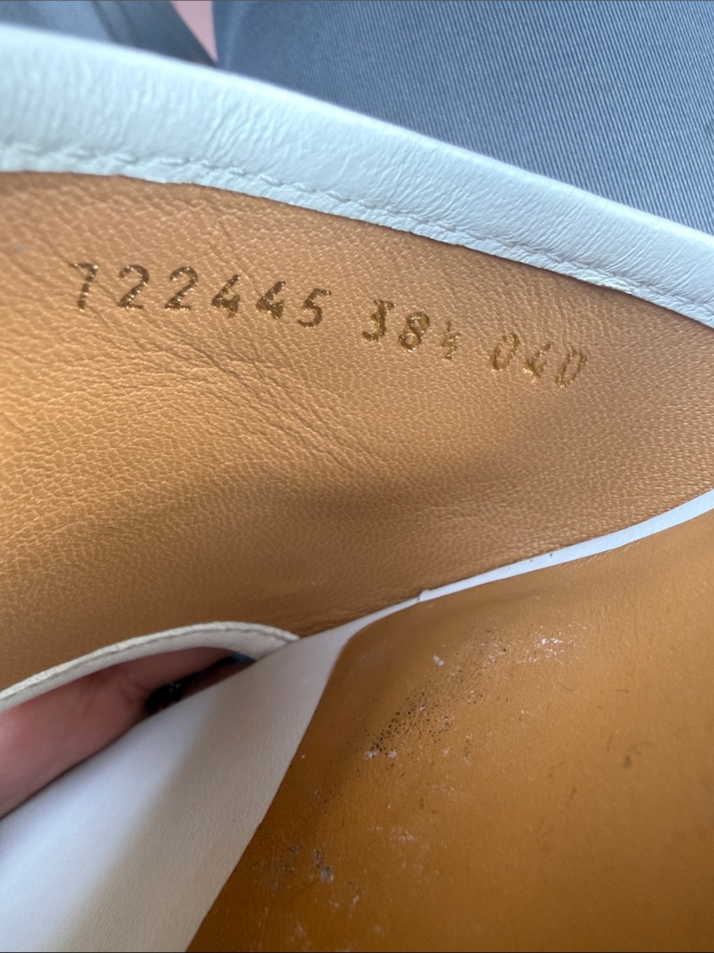 Gucci Cream Leather Slide Mules with Gold Logo Pattern - Picture 2 of 16